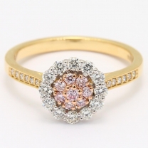 Fiore Argyle Pink Diamond Halo Ring