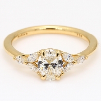 Hera oval and marquise cut white diamond engagement ring
