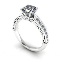 Bridal channel set solitare diamond engagement ring
