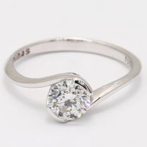0.89 Carat White Diamond Mae Solitaire Engagement Ring