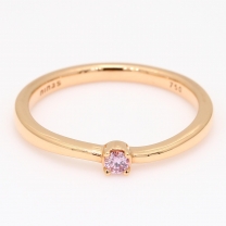 Egret round cut Argyle pink diamond stackable ring