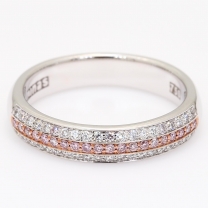 Ombre white and Argyle pink diamond dress ring