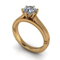 Crawford vintage inspired cathedral diamond engagement ring