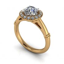 Eternal Flame cathedral halo diamond engagement ring