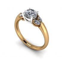 Cleopatra three stone diamond engagement ring