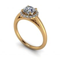 Love Story cathedral set halo diamond engagement ring