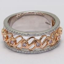 Lacey Argyle Pink and White Diamond Dress Ring