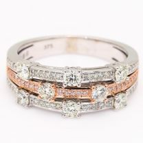 Tripoli white and Argyle pink diamond ring