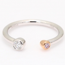 Bardot Argyle pink and white diamond open ring