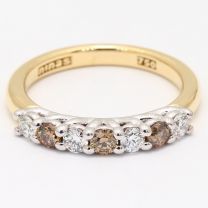 Latte Champagne and White Diamond Ring