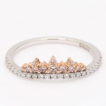 Duchess Argyle pink and white diamond crown ring