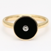 Midnight onyx and white diamond ring