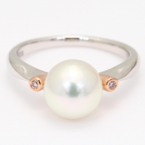 Frost white South Sea pearl and Argyle pink diamond ring