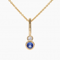 Cobalt Ceylon blue and white sapphire gemstone pendant