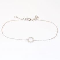 Flight circle white diamond bracelet