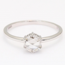 Prairie round rose cut white diamond ring