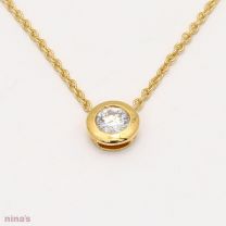 0.18 Carat Bezel Set White Diamond Lumiere Necklace