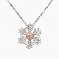 Idina Argyle pink diamond snowflake pendant