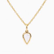 Banksiae pear rose cut diamond bezel set necklace