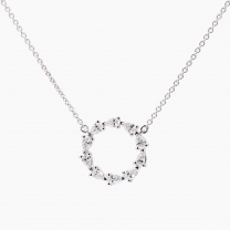 Wreathe white diamond necklace
