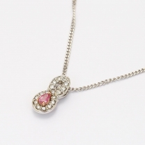 Mirabelle Pink Pear Cut and White Diamond Necklace