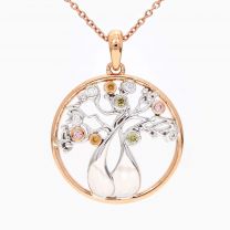 Tree of life Argyle pink and rainbow coloured diamond boab pendant