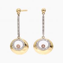Crescent Argyle pink and white diamond earrings