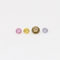 0.09 Total carat parcel of round cut rainbow coloured diamonds