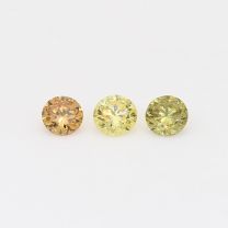 0.35 Total carat trio of rainbow coloured diamonds