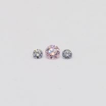 0.09 Total carat trio of round cut Argyle pink and blue diamonds