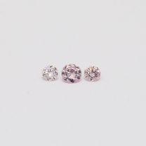 0.11 Total carat trio of round cut Argyle pink diamonds