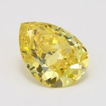 4.72 Carat pear cut GIA certified fancy vivid yellow diamond
