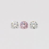 0.24 Total carat trio of round cut Argyle pink and white diamonds