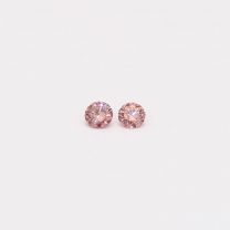 0.06 Carat pair of round cut 3PR Argyle pink diamonds